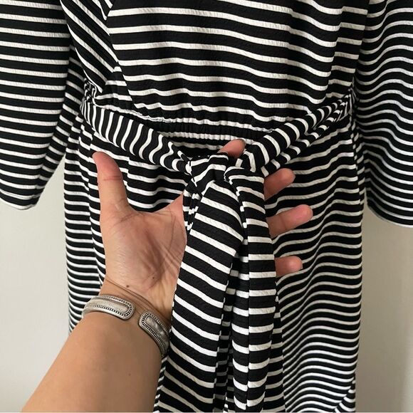 Lane Bryant Plus size 14/16 striped midi dress with belt NWT - Picture 4 of 6